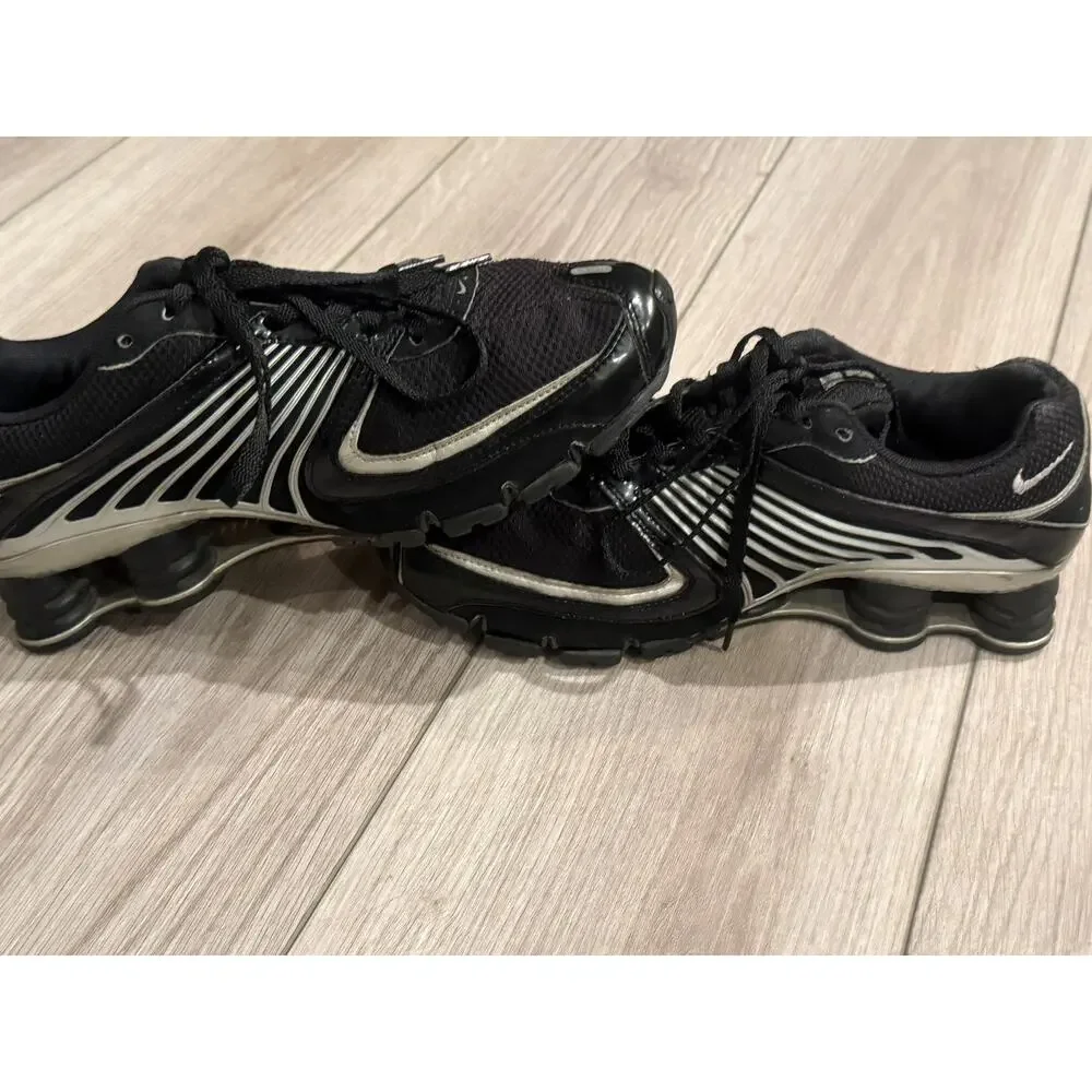 Nike Shox Turbo 11 Black Metallic Silver Running Shoes 8.5 Rare Y2K Vintage